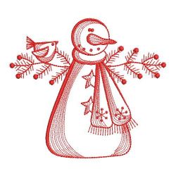 Redwork Country Snowman 06(Sm) machine embroidery designs