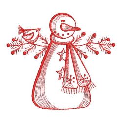 Redwork Country Snowman 06(Sm)