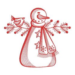 Redwork Country Snowman 06(Md) machine embroidery designs