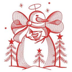 Redwork Country Snowman 07(Sm)