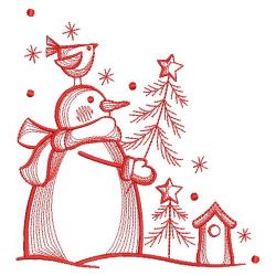 Redwork Country Snowman 08(Lg) machine embroidery designs