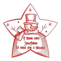 Redwork Country Snowman 10(Md) machine embroidery designs