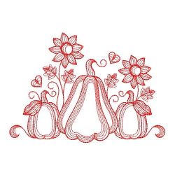 Redwork Autumn Pumpkins 02(Sm) machine embroidery designs