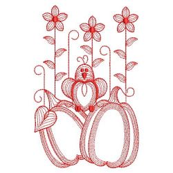 Redwork Autumn Pumpkins 05(Lg) machine embroidery designs