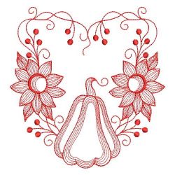 Redwork Autumn Pumpkins 10(Sm) machine embroidery designs