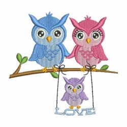 Owl Family 10 machine embroidery designs