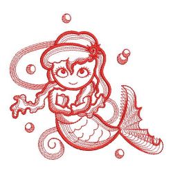 Redwork Little Mermaids 01(Md) machine embroidery designs