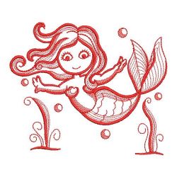 Redwork Little Mermaids 02(Lg) machine embroidery designs
