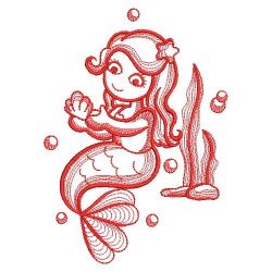 Redwork Little Mermaids 03(Md) machine embroidery designs