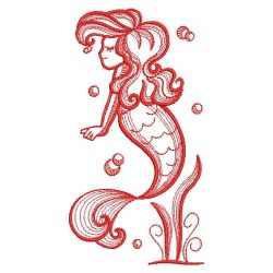 Redwork Little Mermaids 09(Md) machine embroidery designs