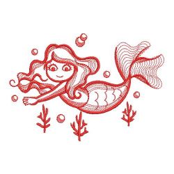Redwork Little Mermaids 10(Sm) machine embroidery designs