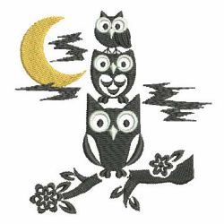 Owls Silhouette 06 machine embroidery designs