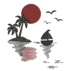 Sunset Silhouette 01 machine embroidery designs