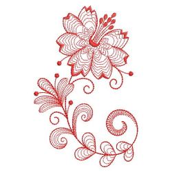 Redwork Jacobean Flowers(Sm) machine embroidery designs