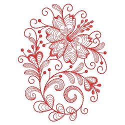 Redwork Jacobean Flowers 02(Sm) machine embroidery designs