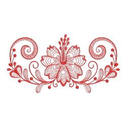 Redwork Jacobean Flowers 03(Sm) machine embroidery designs