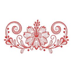 Redwork Jacobean Flowers 03(Md)