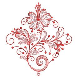 Redwork Jacobean Flowers 05(Md) machine embroidery designs
