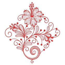 Redwork Jacobean Flowers 05(Lg) machine embroidery designs