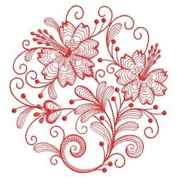 Redwork Jacobean Flowers 06(Md) machine embroidery designs