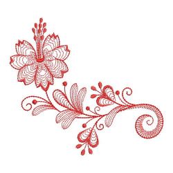 Redwork Jacobean Flowers 08(Md) machine embroidery designs