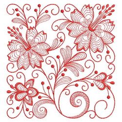 Redwork Jacobean Flowers 09(Lg) machine embroidery designs