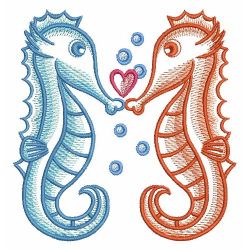 Sketched Seahorses 04(Md) machine embroidery designs