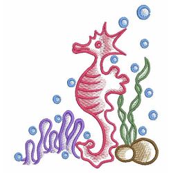 Sketched Seahorses 08(Md) machine embroidery designs