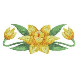 Watercolor Daffodils 02 machine embroidery designs