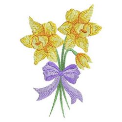 Watercolor Daffodils 04 machine embroidery designs