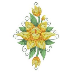 Watercolor Daffodils 05 machine embroidery designs