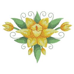Watercolor Daffodils 07 machine embroidery designs