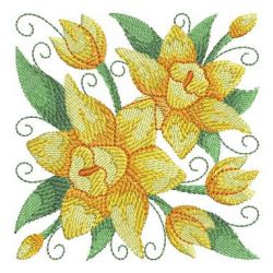 Watercolor Daffodils 08 machine embroidery designs
