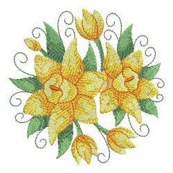 Watercolor Daffodils 09 machine embroidery designs
