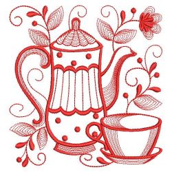 Redwork Tea Time 01(Lg) machine embroidery designs