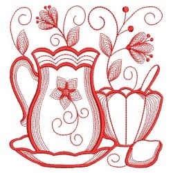 Redwork Tea Time 07(Sm) machine embroidery designs