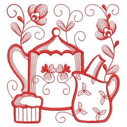 Redwork Tea Time 08(Lg) machine embroidery designs