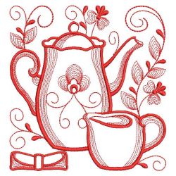 Redwork Tea Time 10(Sm) machine embroidery designs