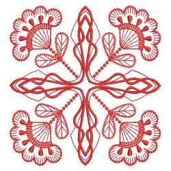 Redwork Fancy Flower Quilts 02(Sm)