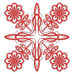 Redwork Fancy Flower Quilts 04(Sm)