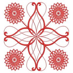 Redwork Fancy Flower Quilts 07(Sm)