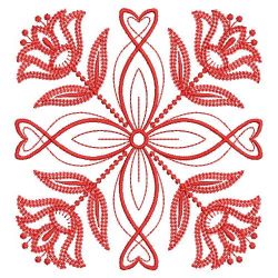 Redwork Fancy Flower Quilts 08(Lg) machine embroidery designs