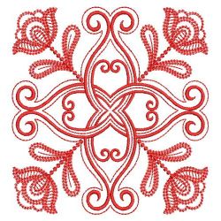 Redwork Fancy Flower Quilts 09(Lg)
