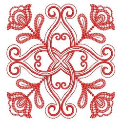 Redwork Fancy Flower Quilts 09(Md)