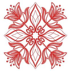 Redwork Fancy Flower Quilts 10(Sm)