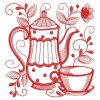 Redwork Tea Time 01(Lg)