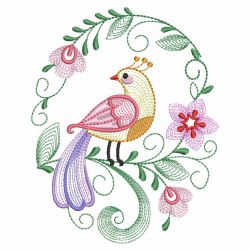 Rippled Colorful Birds 01(Lg) machine embroidery designs