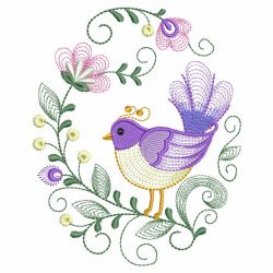 Rippled Colorful Birds 04(Lg) machine embroidery designs