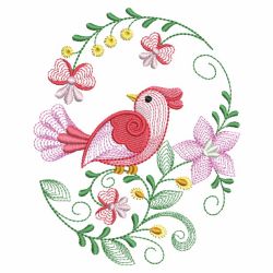 Rippled Colorful Birds 05(Lg) machine embroidery designs