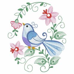 Rippled Colorful Birds 06(Lg) machine embroidery designs
